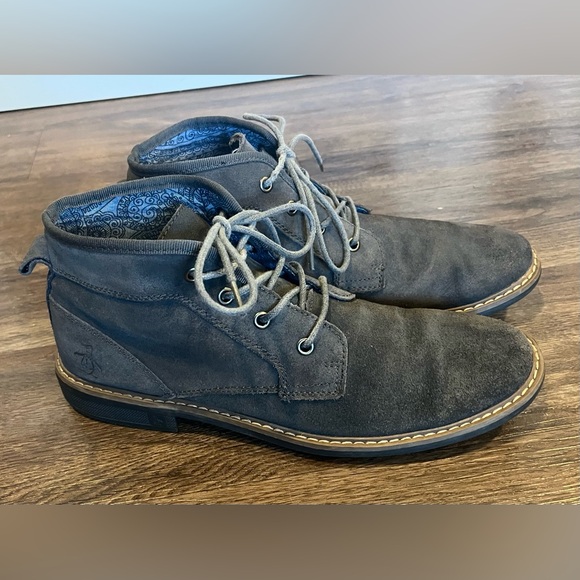 Original PENGUIN Melvin Gray Suede Men's Chukka Boots SZ 9 shoes - Picture 1 of 6